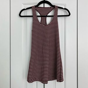 Lululemon maroon/purple striped tank.